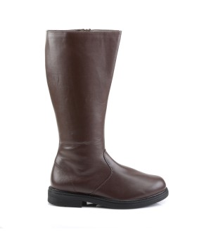 Captain Mid Calf Plain Brown Boots