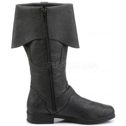 Caribbean Distressed Black Pirate Boots