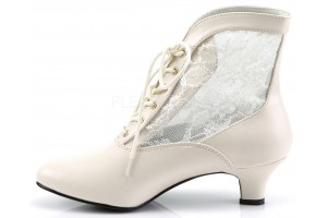 Victorian Dame Ivory Ankle Boots