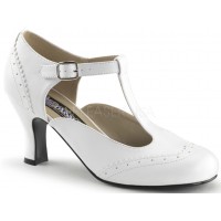 Flapper White T-Strap Pump