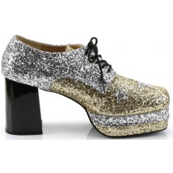 Glamrock 1970s Platform Shoes in Gold and Silver