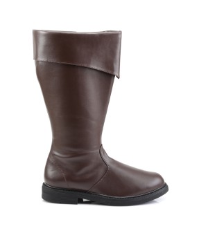 Captain Mid Calf Cuffed Brown Boots