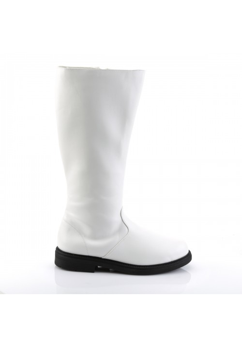 Captain Mid Calf Plain White Stormtrooper Boots