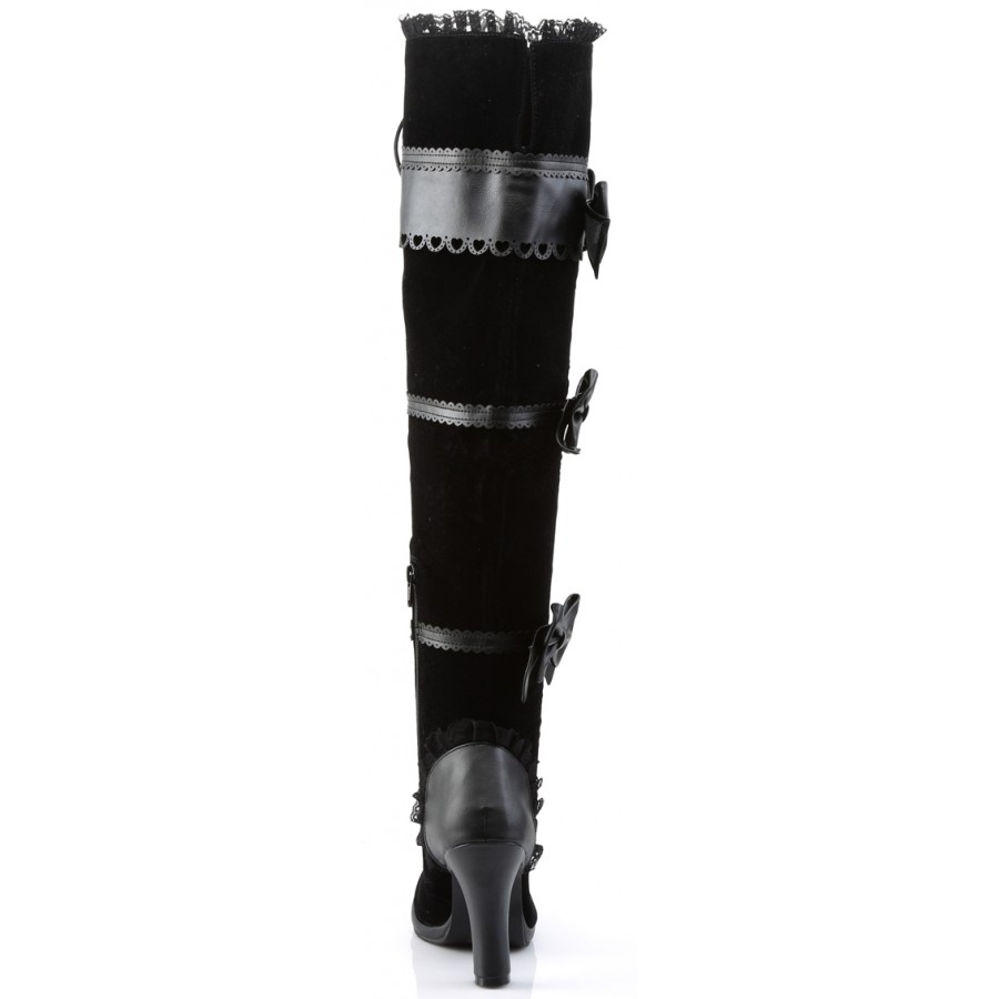 Glam Victorian Lace Gothic Over the Knee Boot | Lolita Thigh HIgh Boot