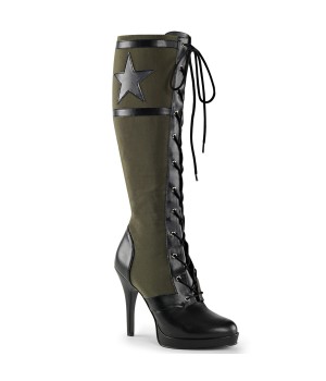Arena Army Green Knee Boots for Women